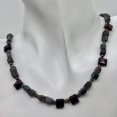 thumbnail image 3 of Garnet Grey Moonstone Designer Sterling Silver Adjustable 14 to 30 inch Necklace, 3 of 4
