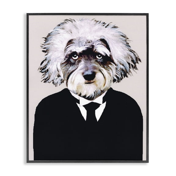 Stupell Industries Bohemian Einstein Dog In A Suit Black Framed Giclee Art, 11 x 14, by Coco de Paris