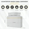 thumbnail image 3 of Countertop Multifold Hand Paper Towel Dispenser by , Single Sheet Dispensing – Glossy White, 3 of 3