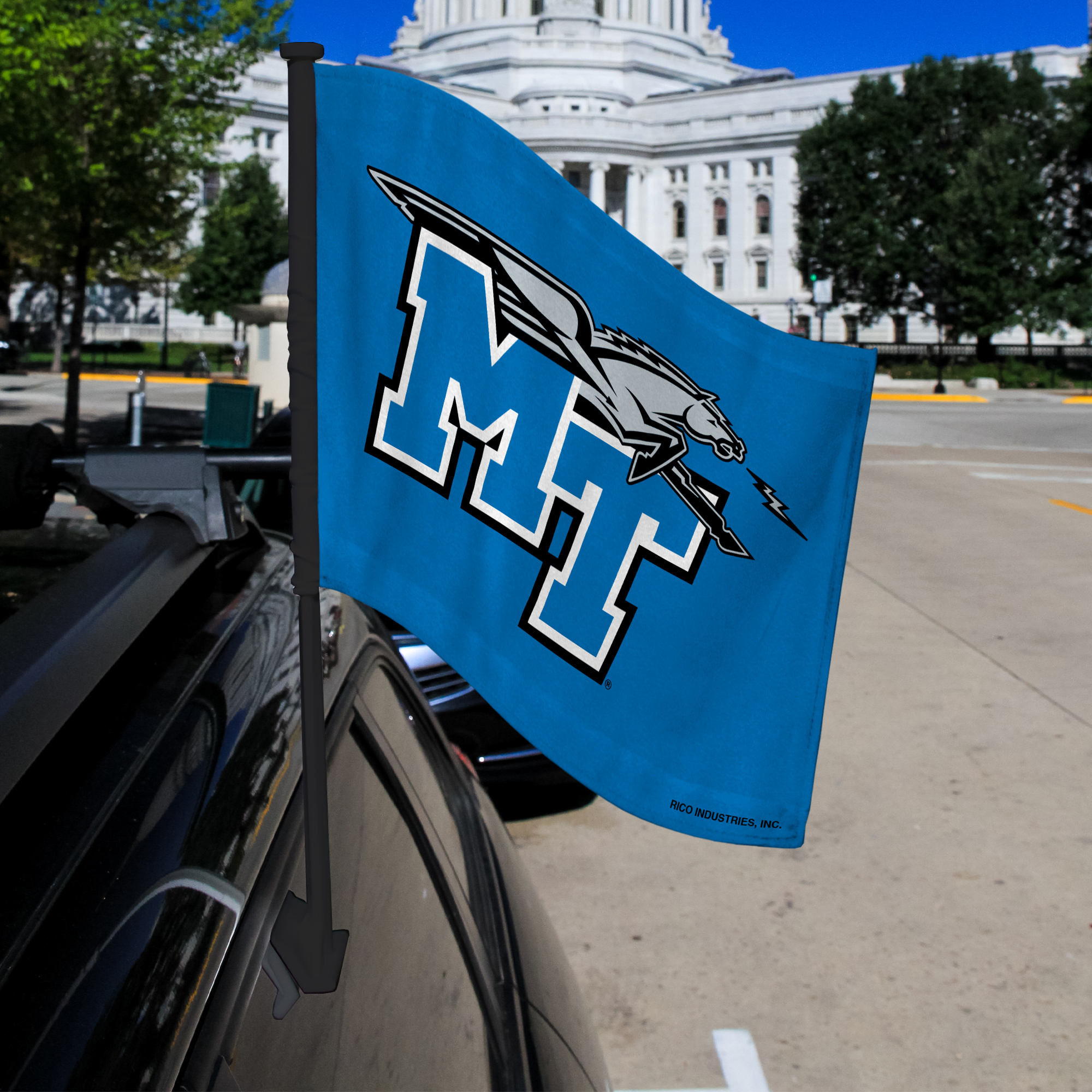 RicoIndustries FGK180604 Middle Tennessee State Blue Raiders Car Flag with Black Pole - image 2 of 8