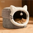thumbnail image 4 of Nebwoak Winter-Warm Enclosed Cat Bed Cute and Cozy Cat House Windproof and Secure Hiding Spot, 4 of 6