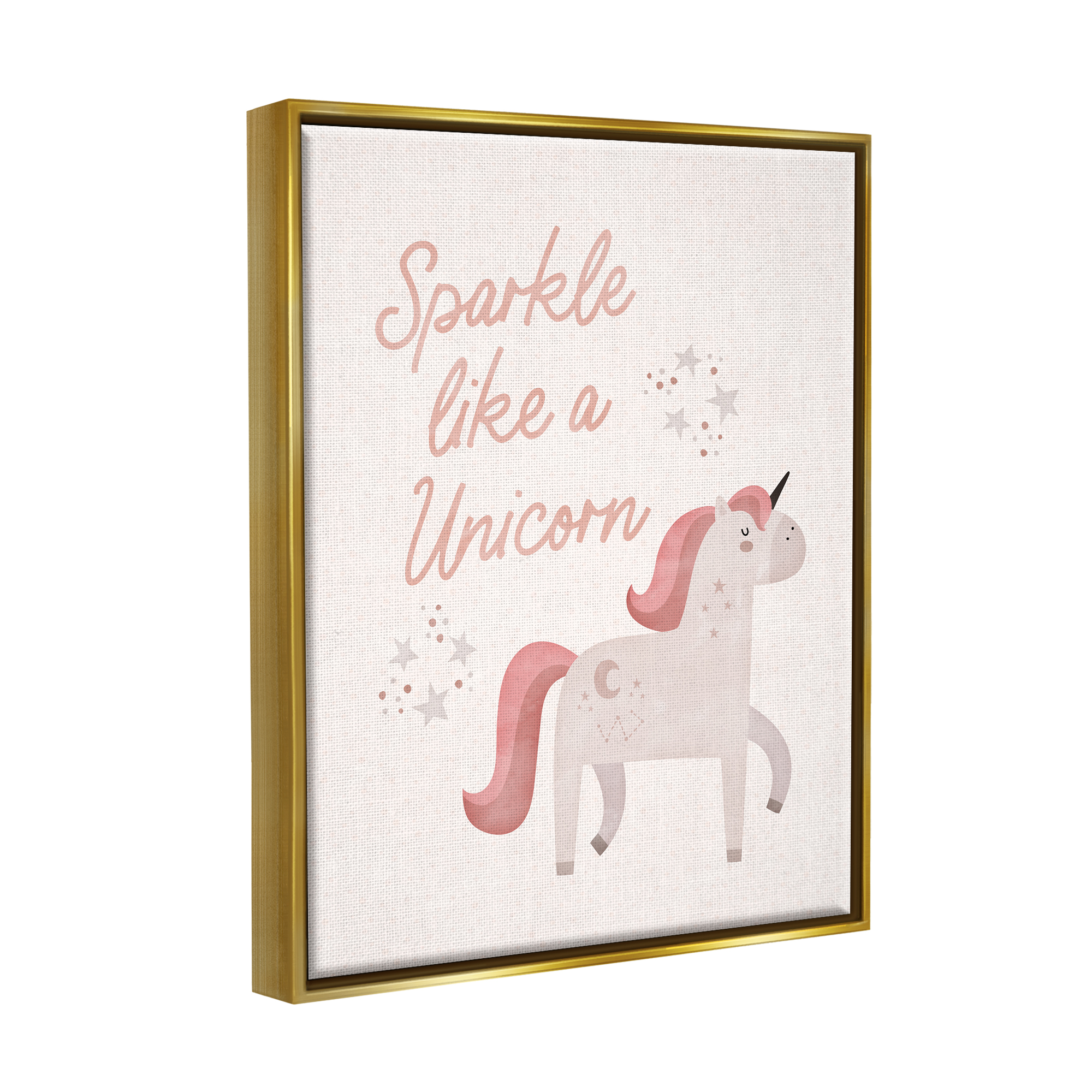Stupell Sparkle Like A Unicorn Constellations Fairy Tales & Fantasy Painting Gold Floater Framed Art Print Wall Art