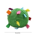 thumbnail image 3 of Qiopertar Pet Plush Rattle Ball, Interactive Cat Dog Toy with Bells Ribbons, Bite-Proof Chew Ball for Indoor Play, Boredom Relief for Cats Dogs, Green, 3 of 6