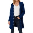 thumbnail image 3 of STARVNC Women Button Down Solid Color Cardigan, 3 of 7