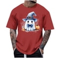 thumbnail image 1 of Blusas y camisas de manga corta y cuello redondo para hombre. Blusas/camisetas de manga corta con cuello redondo y estampado de Halloween para hombre. Blusa para hombre., 1 of 4