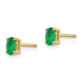 thumbnail image 2 of Auriga Fine Jewelry 14K Yellow Gold Emerald Stud Earrings for Women, 2 of 5