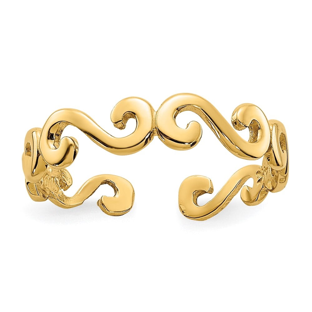 Auriga Fine Jewelry 10K Yellow Gold Swirl Toe Ring for Women