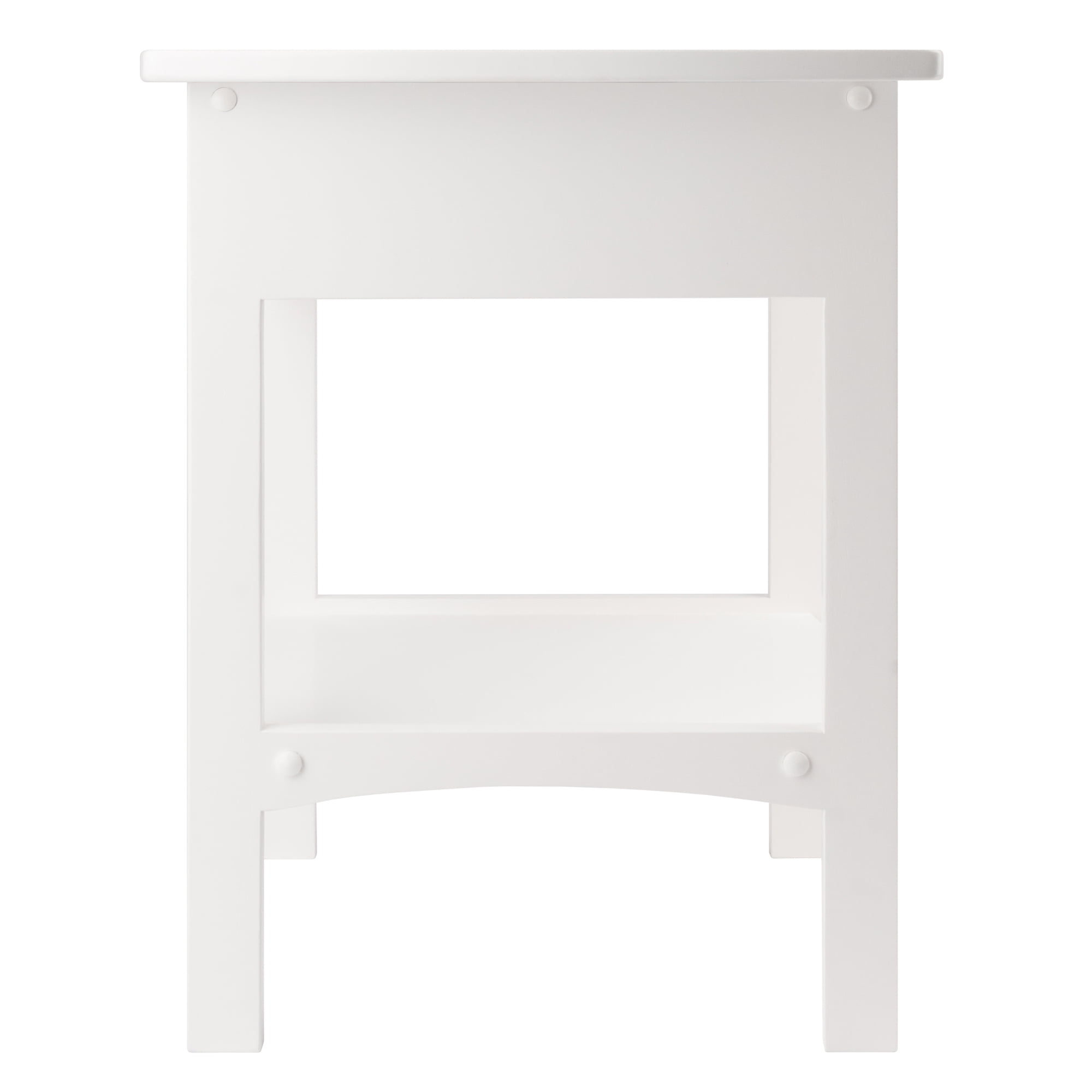 Winsome Claire Curved Nightstand, Accent Table, White Finish
