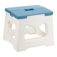thumbnail image 1 of Uxcell Taburete de paso plegable de 8" para adultos, capacidad de 165 lbs, taburete antideslizante con mango, azul, pequeño, 1 of 7