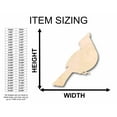 thumbnail image 2 of Unfinished Wood Cardinal Bird Silhouette - Craft- up to 46" DIY 6" / 1/4", 2 of 3