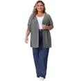 thumbnail image 3 of DARING DIVA Women's Plus Open Front Long Sleeve Lightweight Cardigans 4X Dark Grey, 3 of 6