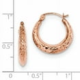 thumbnail image 2 of Beautiful 14K Rose Gold Textured Hollow Hoop Earrings, 2 of 2