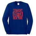 thumbnail image 2 of Straight Outta New York NYG Fan | Fantasy Football | Mens Sports Long Sleeve T-Shirt, Royal, Large, 2 of 4