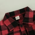 thumbnail image 5 of KOMOO Kids Toddler Plaid Button Shirt Long Sleeve Lapel Plaid Shacket Jacket Baby Xmas Jackets, 5 of 7