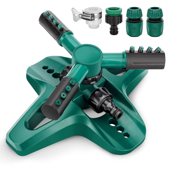 Garden Sprinkler for Yard, EEEkit 360° Rotating Lawn Sprinkler Yard Water Sprinkler with 4 Hose Connector, Covers up to 845 sq. ft