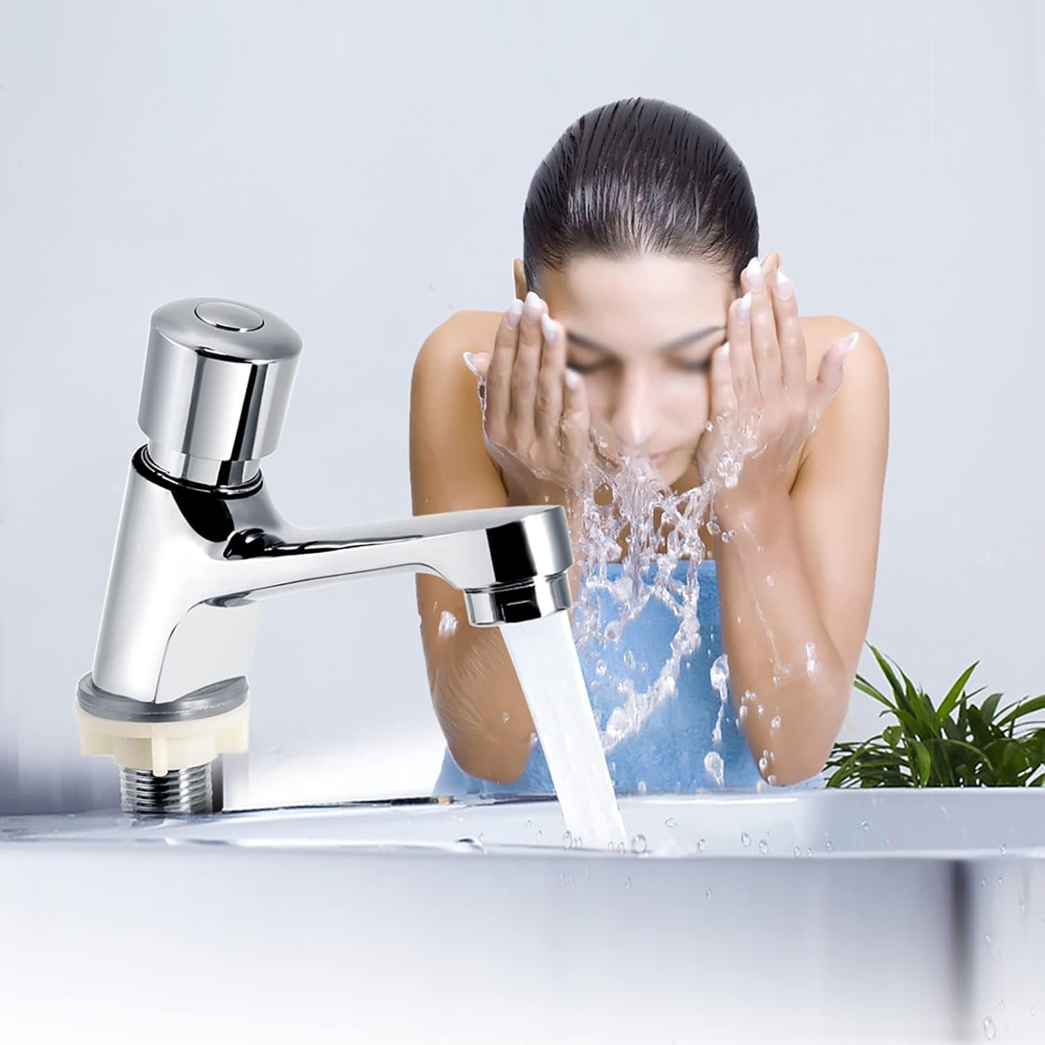 ABCISI Single Hole Bathroom Faucet, Face Basin Faucet for Bathroom Sink, Restroom Faucet, Cold Water Faucet for Home or Outdoor G1/2
