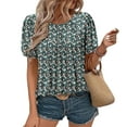 thumbnail image 2 of Économies en Liquidation! BEFOKA Hauts Grande Taille pour Femmes en Liquidation, Blouse Décontractée d'Été T-shirt pour Femmes, Manches Courtes à Col Rond pour Printemps et Été, 2 of 5