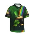 thumbnail image 2 of Uemuo St. Patrick's Day4 Printed Regular Fit Short Sleeve Casual Hawaiian Shirt for Men,Aloha shirt,Tropical shirt,Floral print shirt,Vacation Beach shirt-X-Large, 2 of 9