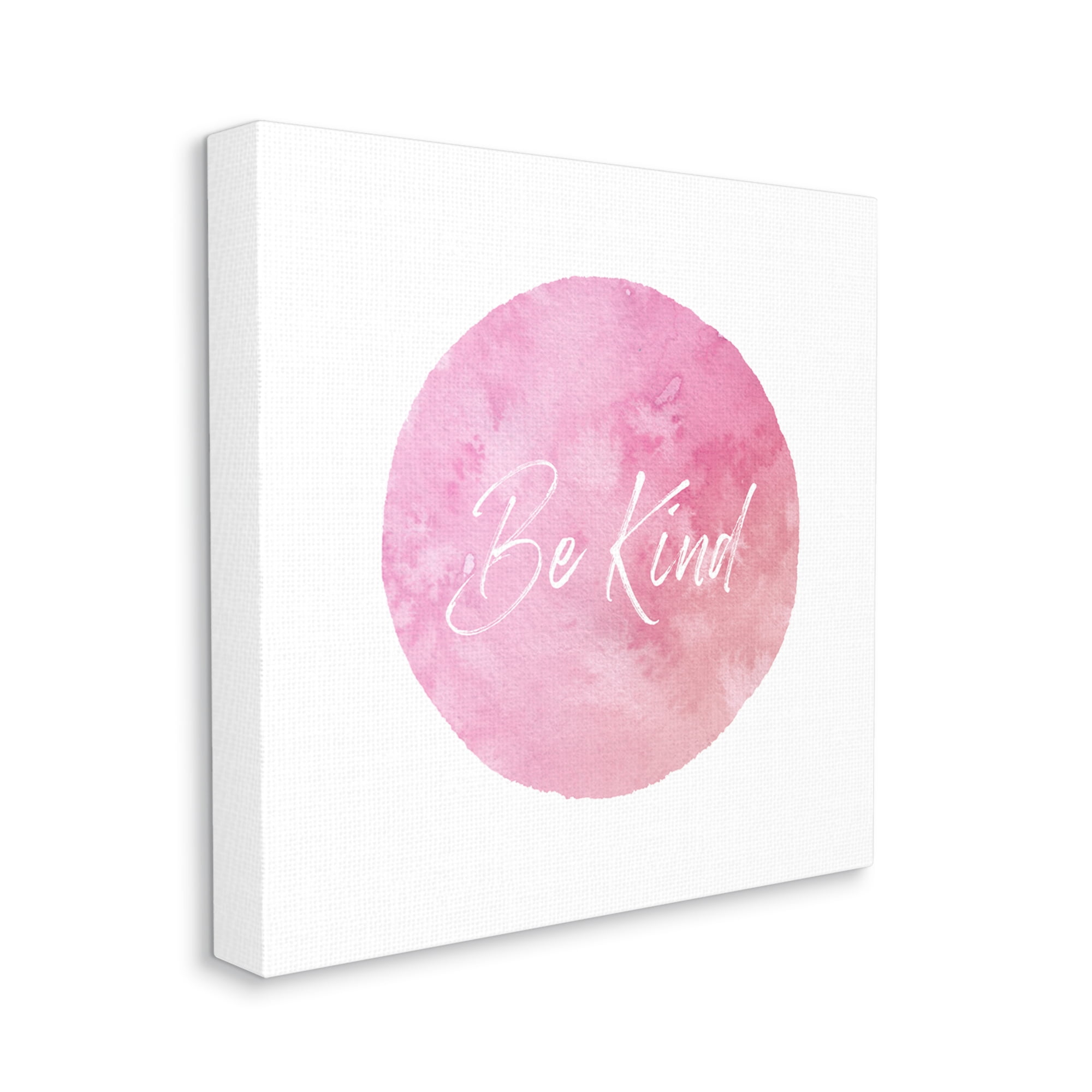 Stupell Industries Be Kind Pink Circle Inspirational Painting Gallery Wrapped Canvas Art Print Wall Art, 36 x 36