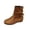 Coffee, variant on Womens Slouchy Boots Flat Sole Side Zipper Ring Decoration Suede Stacked Boots