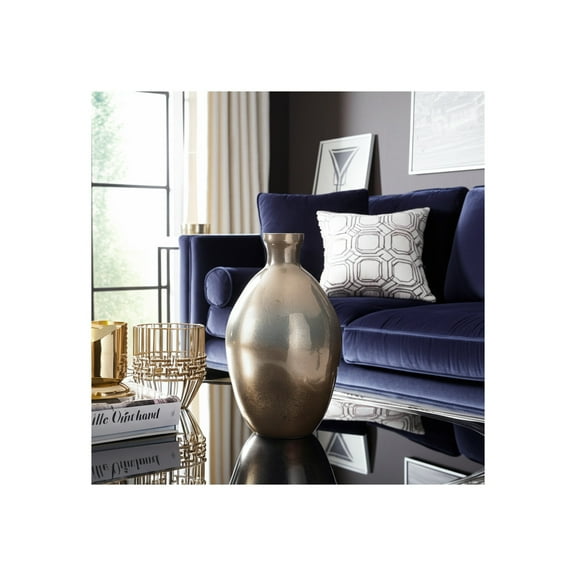 Decorative Glass Vase with Sleek Silhouette and Glam Style Accents Crafted from Durable Glass for Modern and Contemporary Interiors