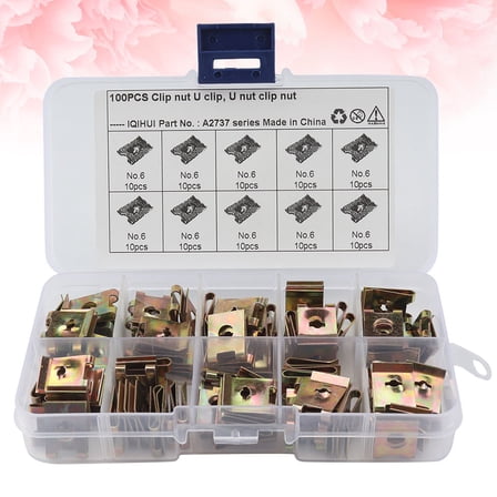 LEORX 100Pcs Assorted Color Manganese Steel U Nut Clips Car Dashboard and Wire Fixing