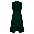 thumbnail image 4 of IDALL Robes d'Été, Robes Petites Femmes Col en V Manches Courtes à Volants Longue Robe Élégante, Robe Ajustée et Évasée, Robes Femmes Vert 1 Robe S, 4 of 5