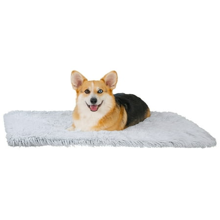 Best Friends by Sheri Calming Shag Dog Blanket - Ultra Soft Faux Fur Pet Throw Anxiety-Relief Lightweight Warm Bed Cover for Dogs and Cats Machine Washable Frost Gray 30 x 40