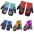 thumbnail image 4 of Guantes transpirables para clima frío para mujer, guantes con bordado de flores de cachemira sintética, 4 of 5
