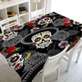 thumbnail image 3 of Mantel con patrón de Calavera del Día de los muertos, decoración de fiesta, mantel para el hogar, restaurante, decoración de cocina, accesorios, 3 of 5