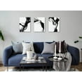 thumbnail image 2 of Black and White Abstract Figure Art - 3-Panel Framed Canvas Set, Artistic Silhouettes Wall Decor for Bathroom, Bedroom, Living Room Unframed, 2 of 6