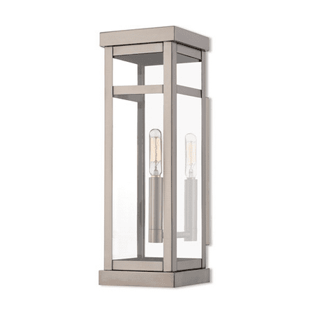 

Wall Sconces 1 Light With Brushed Nickel Clear Candelabra Base 15 inch 60 Watts - World of Crystal