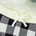 thumbnail image 4 of Mercatoo Toddler Baby Girl Clothes Checker Knit Round Neck Top + Wide Leg Pants Pants Set Fall Winter Girls Outfit, 4 of 5