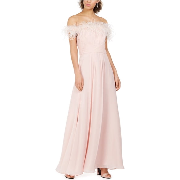 Vestido de Plumas Sintéticas Eliza J Mujer Rosa 4