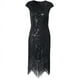 thumbnail image 5 of Vestido de lentejuelas con borlas, estilo retro de los años 20, para fiestas y banquetes, talla grande, 5 of 6