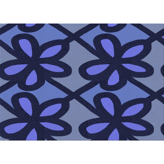 Ahgly Company Indoor Rectangle Patterned Midnight Blue Area Rugs, 5' x 8'