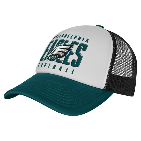 Youth White/Midnight Green Philadelphia Eagles Essentials Trucker Adjustable Hat