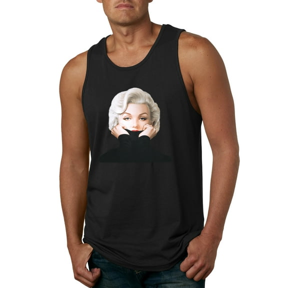 Wild Bobby, Hip Marilyn Monroe Portrait Classic Beauty Pose, Famous People, Men Graphic Tank Top, Black, Small