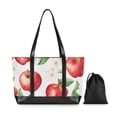 thumbnail image 7 of FORMRS Canvas Laptop Tote Bag for Women with 15.6" Computer Compartments Shoulder Handbag, White Apple Pattern, 7 of 7