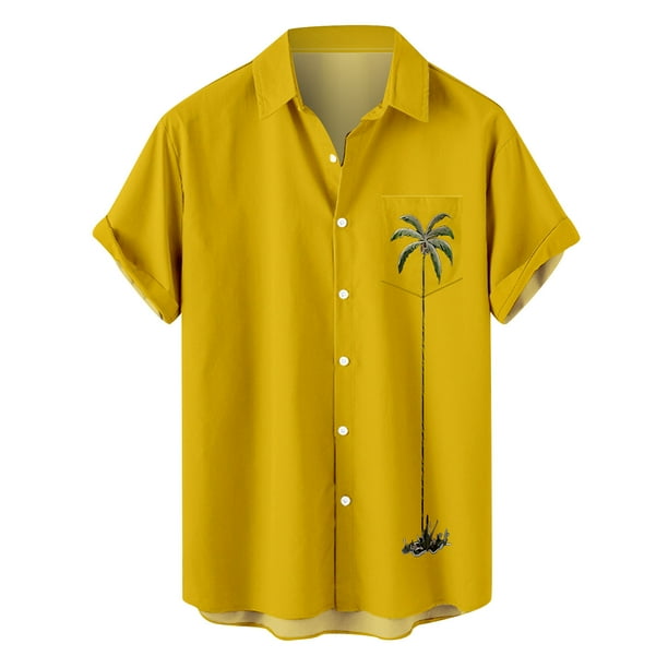 Camisas casuales de manga corta estilo hawaiano de moda de verano para hombres Pompotops oipoqjl43765
