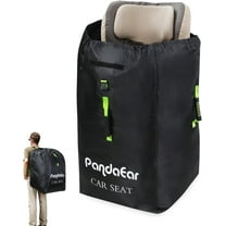 PandaEar Car Seat Travel Bag Backpack for Airplane, Water-Resistant Car Seat Cover with Shoulder Strap for Infant Convertible Seats & Booster Seat, Black