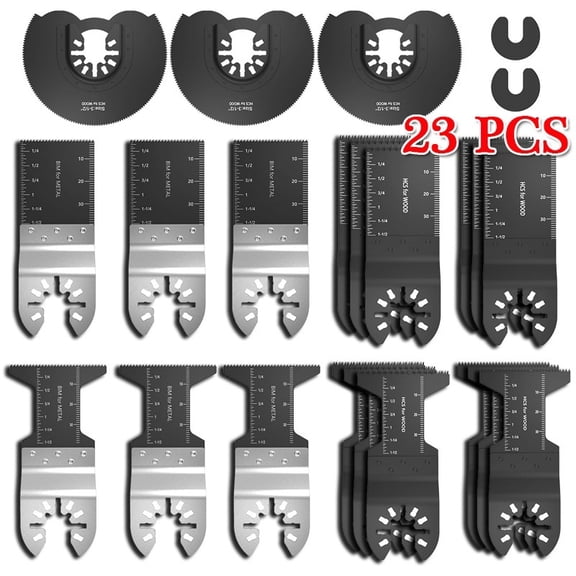 ODOMY 10/23PCS Mix Oscillating Saw Blades Multimaster Blade High Carbon Steel Saw Cut Blades Multi-tool Wood Cutting Tools Kit