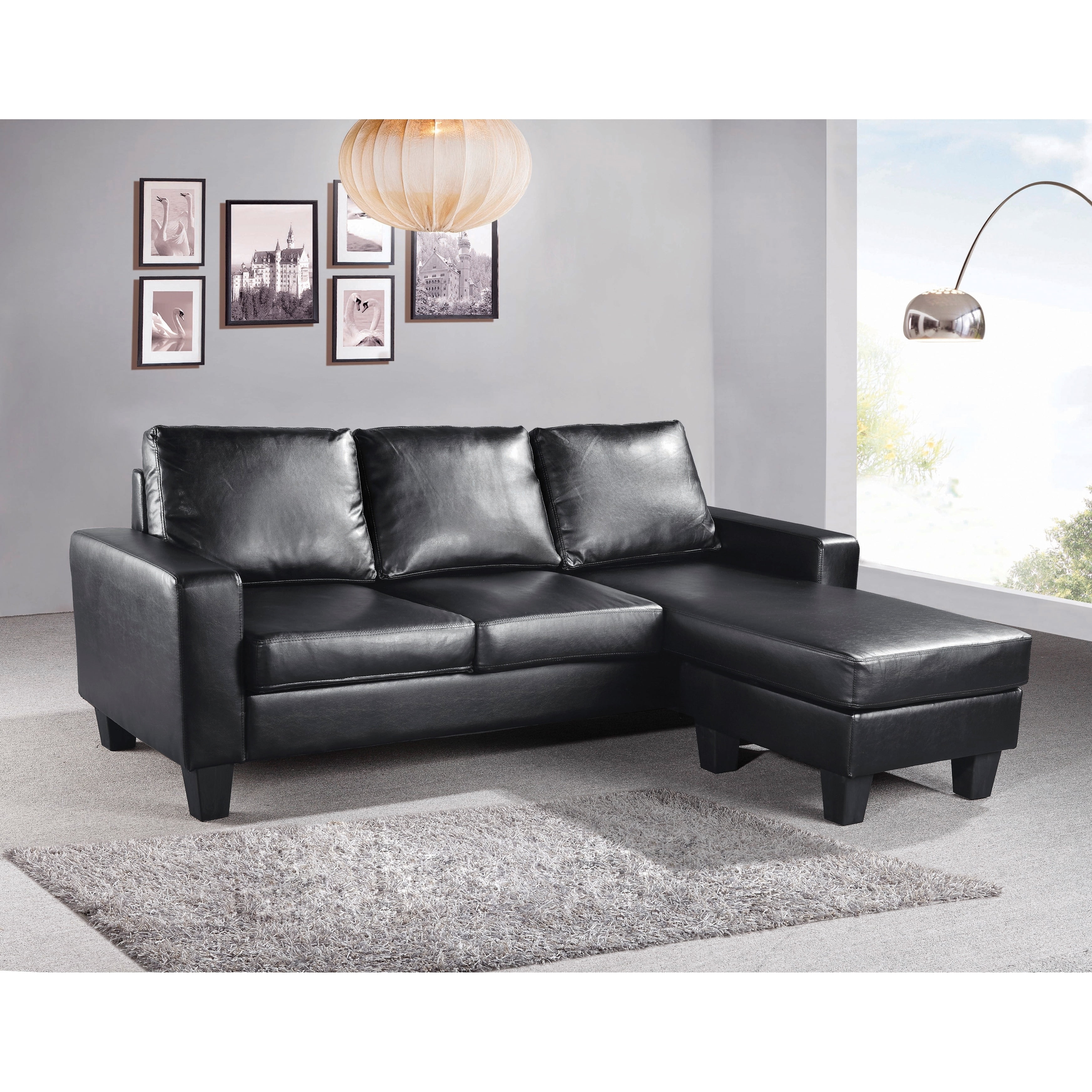 lyke home reversible apartment sofa chaise white