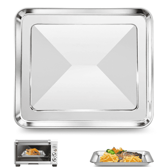 GCQ 11.77 x 11.77 Inch Non-Stick Baking Pan, Replacement Tray Compatible with Breville BOV800XL BOV810BSS BOV845BSS BOV900BSS and Ninja SP100 SP101 SP201 Air Fry Oven, Dishwasher Safe