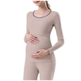 thumbnail image 2 of hengsof Maternity Shirt Long Sleeve Basic Top Ruch Sides Bodycon Tshirt for Pregnant Women, 2 of 6