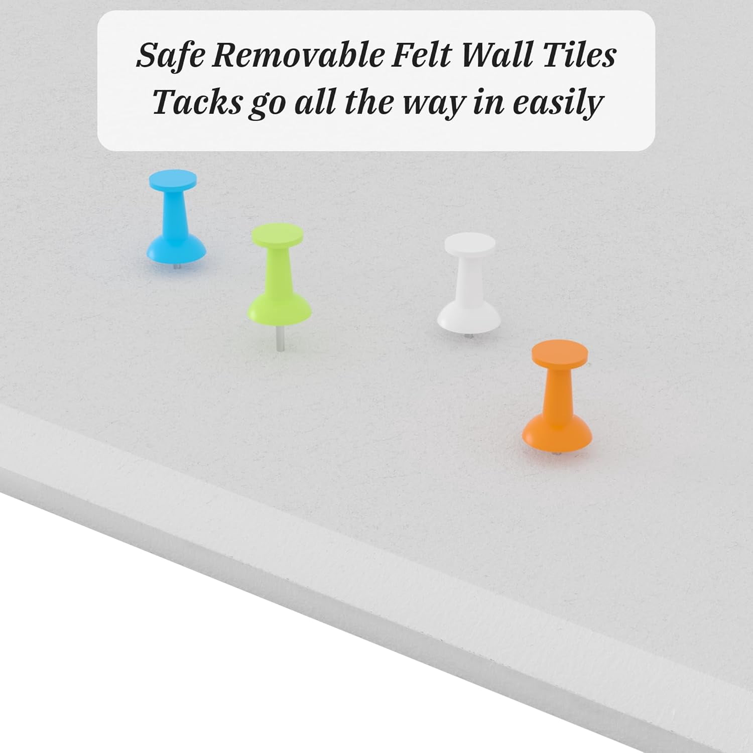 MODANU Cork Board Alternative - 12 Pack Felt Wall Tiles with Safe Removable Adhesive Tabs, 24 x36in Cork Boards for Walls Cork Board for Home Office Pin Board Tack Board Cork Board, White