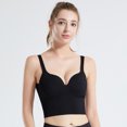 thumbnail image 1 of Ropa interior deportiva con copa fija, ajustable, antiflacidez, hermosa espalda, para mujer, para yoga, correr, a prueba de golpes, texto deportivo, 1 of 6
