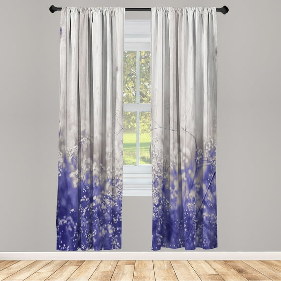 Ambesonne Modern Curtains, Ocean Sailor Themed Pattern, Pair of 28"x63", Dark Violet