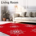 thumbnail image 2 of ODIKA 6'x9' Machine Washable Non-Slip Area Rug, Magnificent Yuletide Fir Platform Decoration High Traffic Rug, Red, 654288, 2 of 7