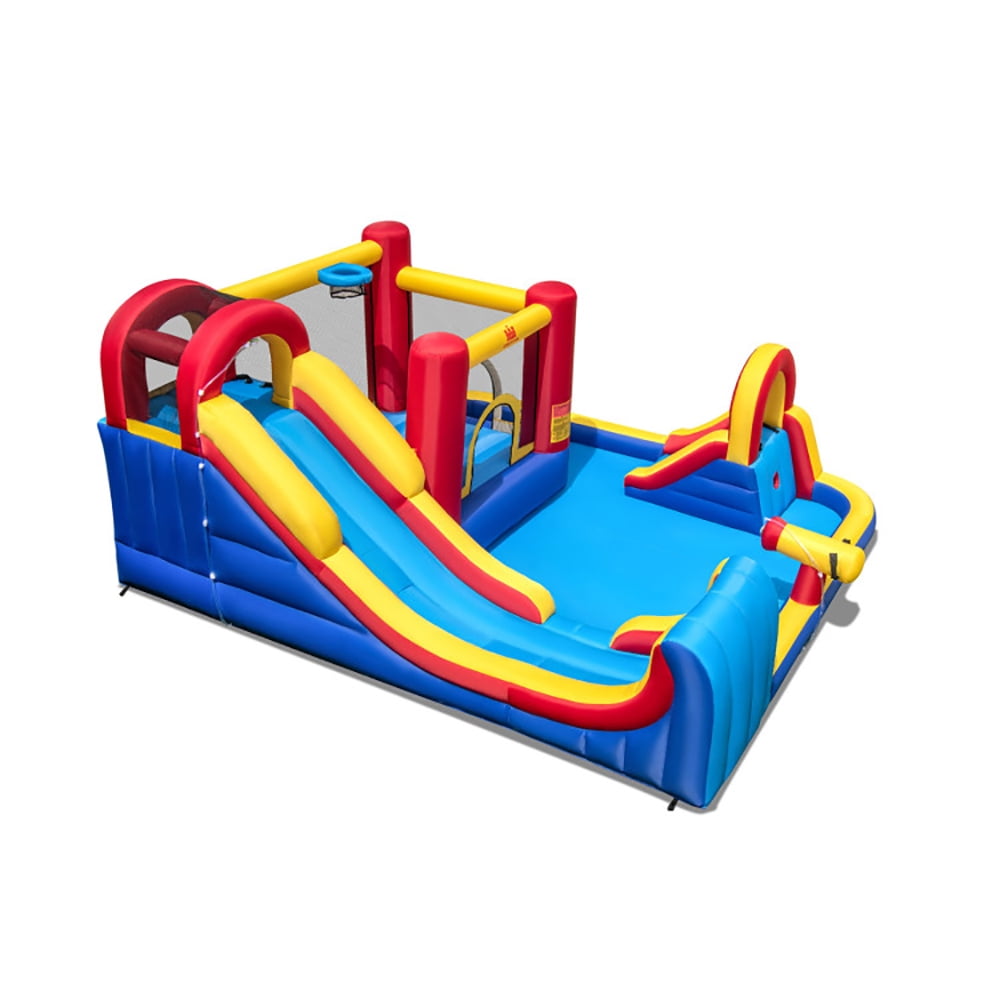Aimee Lii 7 in 1 Outdoor Inflatable Bounce House with Water Slides and Splash Pools without Blower, Kids Bounce House for 3-10 Aimee Lii 7 in 1 Outdoor Inflatable Bounce House with Water Slides and Splash Pools without Blower, Kids Bounce House for 3-10